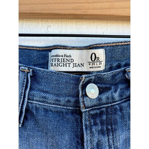 Abercrombie & Fitch Boyfriend Straight Jean, Distressed, Sz 0R W25 L25‎ - Picture 4 of 6